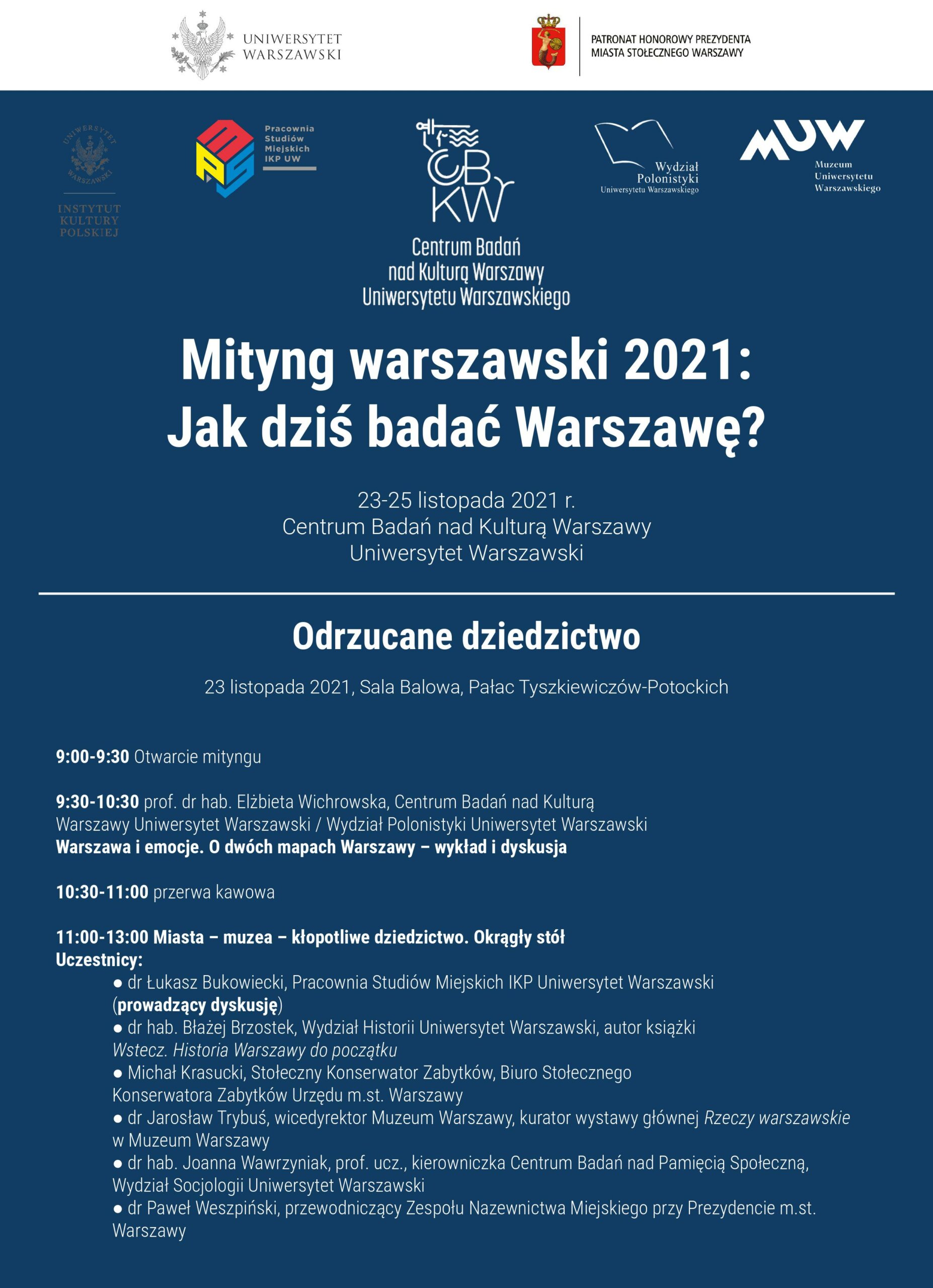 Mityng warszawski 2021. Program. 1